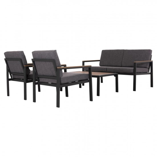 ΣΕΤ ΣΑΛΟΝΙ ΕΞ.ΧΩΡΟΥ 4ΤΜΧ SAFIN ΑΛΟΥΜΙΝΙΟ & OLEFIN ΣΚΟΥΡΟ ΓΚΡΙ--POLYWOOD