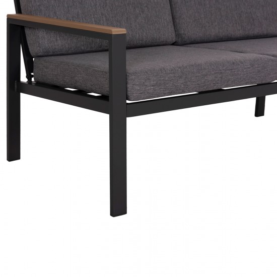 ΣΕΤ ΣΑΛΟΝΙ ΕΞ.ΧΩΡΟΥ 4ΤΜΧ SAFIN ΑΛΟΥΜΙΝΙΟ & OLEFIN ΣΚΟΥΡΟ ΓΚΡΙ--POLYWOOD