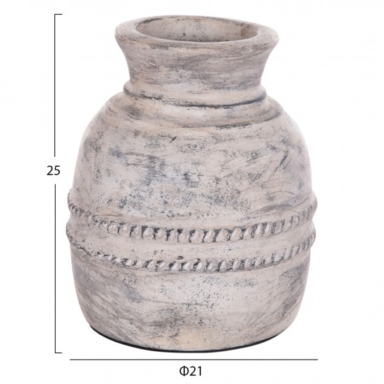 ΔΙΑΚΟΣΜΗΤΙΚΟ ΕΠΙΤΡΑΠΕΖΙΟ ΒΑΖΟ VERMO ΤΕΡΑΚΟΤΑ ΣΕ ΑΝΟΙΧΤΟ ΓΚΡΙ Φ21x25Υεκ.