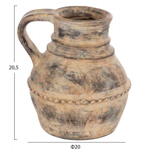 ΔΙΑΚΟΣΜΗΤΙΚΟ ΕΠΙΤΡΑΠΕΖΙΟ ΒΑΖΟ VERMO ΤΕΡΑΚΟΤΑ ΣΕ ΚΡΕΜ Φ20x20.5Υεκ.