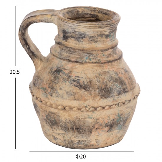 ΔΙΑΚΟΣΜΗΤΙΚΟ ΕΠΙΤΡΑΠΕΖΙΟ ΒΑΖΟ VERMO ΤΕΡΑΚΟΤΑ ΣΕ ΚΡΕΜ Φ20x20.5Υεκ.