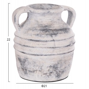 ΔΙΑΚΟΣΜΗΤΙΚΟ ΕΠΙΤΡΑΠΕΖΙΟ ΒΑΖΟ VERMO ΤΕΡΑΚΟΤΑ ΣΕ ΑΝΟΙΧΤΟ ΓΚΡΙ Φ21x22Υεκ.