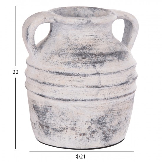 ΔΙΑΚΟΣΜΗΤΙΚΟ ΕΠΙΤΡΑΠΕΖΙΟ ΒΑΖΟ VERMO ΤΕΡΑΚΟΤΑ ΣΕ ΑΝΟΙΧΤΟ ΓΚΡΙ Φ21x22Υεκ.