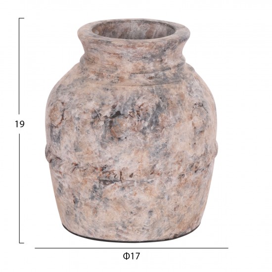 ΔΙΑΚΟΣΜΗΤΙΚΟ ΕΠΙΤΡΑΠΕΖΙΟ ΒΑΖΟ VERMO ΤΕΡΑΚΟΤΑ ΣΕ ΓΚΡΙ Φ17x19Υεκ.