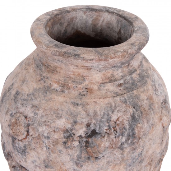 ΔΙΑΚΟΣΜΗΤΙΚΟ ΕΠΙΤΡΑΠΕΖΙΟ ΒΑΖΟ VERMO ΤΕΡΑΚΟΤΑ ΣΕ ΓΚΡΙ Φ17x19Υεκ.