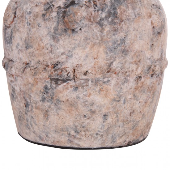 ΔΙΑΚΟΣΜΗΤΙΚΟ ΕΠΙΤΡΑΠΕΖΙΟ ΒΑΖΟ VERMO ΤΕΡΑΚΟΤΑ ΣΕ ΓΚΡΙ Φ17x19Υεκ.