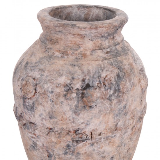 ΔΙΑΚΟΣΜΗΤΙΚΟ ΕΠΙΤΡΑΠΕΖΙΟ ΒΑΖΟ VERMO ΤΕΡΑΚΟΤΑ ΣΕ ΓΚΡΙ Φ17x19Υεκ.