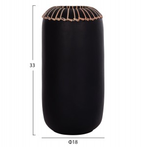 ΕΠΙΤΡΑΠΕΖΙΟ ΔΙΑΚΟΣΜΗΤΙΚΟ ΒΑΖΟ LENNOX TΕΡΑΚΟΤΑ ΣΕ ΜΑΥΡΟ--Φ18x33Υεκ.