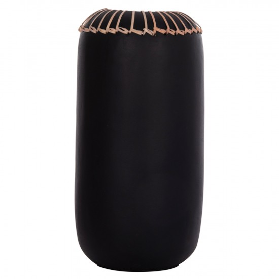 ΕΠΙΤΡΑΠΕΖΙΟ ΔΙΑΚΟΣΜΗΤΙΚΟ ΒΑΖΟ LENNOX TΕΡΑΚΟΤΑ ΣΕ ΜΑΥΡΟ--Φ18x33Υεκ.