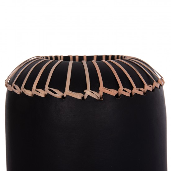 ΕΠΙΤΡΑΠΕΖΙΟ ΔΙΑΚΟΣΜΗΤΙΚΟ ΒΑΖΟ LENNOX TΕΡΑΚΟΤΑ ΣΕ ΜΑΥΡΟ--Φ18x33Υεκ.