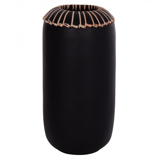 ΕΠΙΤΡΑΠΕΖΙΟ ΔΙΑΚΟΣΜΗΤΙΚΟ ΒΑΖΟ LENNOX TΕΡΑΚΟΤΑ ΣΕ ΜΑΥΡΟ--Φ18x33Υεκ.