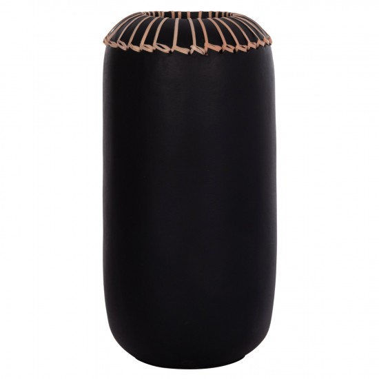 ΕΠΙΤΡΑΠΕΖΙΟ ΔΙΑΚΟΣΜΗΤΙΚΟ ΒΑΖΟ LENNOX TΕΡΑΚΟΤΑ ΣΕ ΜΑΥΡΟ--Φ18x33Υεκ.