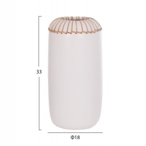 ΕΠΙΤΡΑΠΕΖΙΟ ΔΙΑΚΟΣΜΗΤΙΚΟ ΒΑΖΟ LENNOX TΕΡΑΚΟΤΑ ΣΕ ΛΕΥΚΟ--Φ18x33Υεκ.