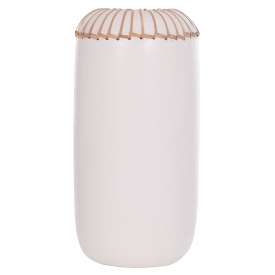 ΕΠΙΤΡΑΠΕΖΙΟ ΔΙΑΚΟΣΜΗΤΙΚΟ ΒΑΖΟ LENNOX TΕΡΑΚΟΤΑ ΣΕ ΛΕΥΚΟ--Φ18x33Υεκ.