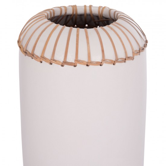 ΕΠΙΤΡΑΠΕΖΙΟ ΔΙΑΚΟΣΜΗΤΙΚΟ ΒΑΖΟ LENNOX TΕΡΑΚΟΤΑ ΣΕ ΛΕΥΚΟ--Φ18x33Υεκ.