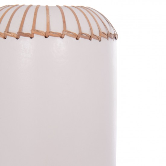 ΕΠΙΤΡΑΠΕΖΙΟ ΔΙΑΚΟΣΜΗΤΙΚΟ ΒΑΖΟ LENNOX TΕΡΑΚΟΤΑ ΣΕ ΛΕΥΚΟ--Φ18x33Υεκ.