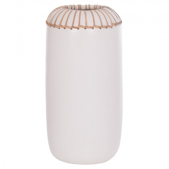 ΕΠΙΤΡΑΠΕΖΙΟ ΔΙΑΚΟΣΜΗΤΙΚΟ ΒΑΖΟ LENNOX TΕΡΑΚΟΤΑ ΣΕ ΛΕΥΚΟ--Φ18x33Υεκ.