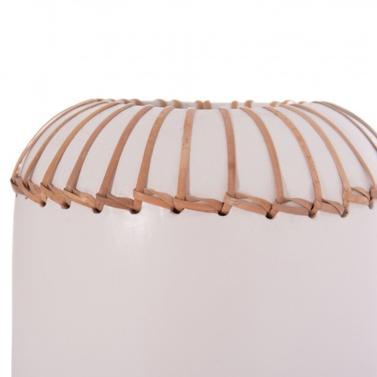 ΕΠΙΤΡΑΠΕΖΙΟ ΔΙΑΚΟΣΜΗΤΙΚΟ ΒΑΖΟ LENNOX TΕΡΑΚΟΤΑ ΣΕ ΛΕΥΚΟ--Φ18x33Υεκ.