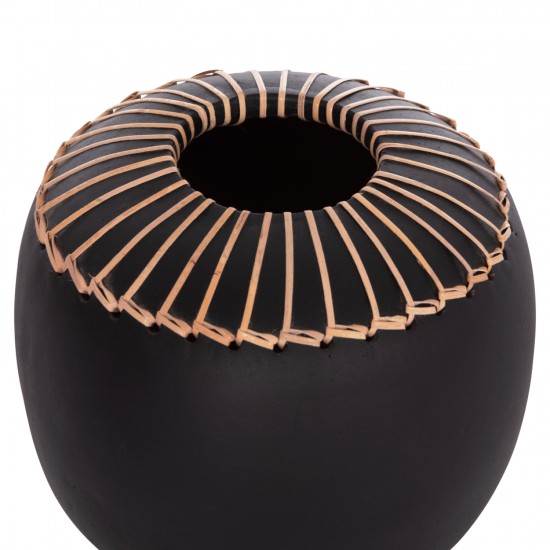 ΕΠΙΤΡΑΠΕΖΙΟ ΔΙΑΚΟΣΜΗΤΙΚΟ ΒΑΖΟ LENNOX TΕΡΑΚΟΤΑ ΣΕ ΜΑΥΡΟ--Φ22x20Υεκ.