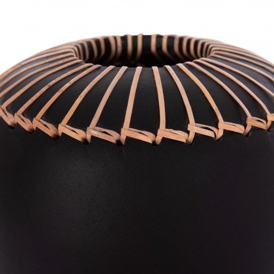 ΕΠΙΤΡΑΠΕΖΙΟ ΔΙΑΚΟΣΜΗΤΙΚΟ ΒΑΖΟ LENNOX TΕΡΑΚΟΤΑ ΣΕ ΜΑΥΡΟ--Φ22x20Υεκ.