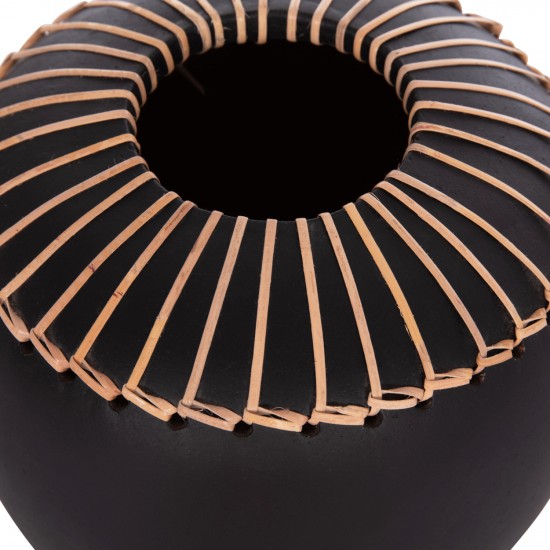 ΕΠΙΤΡΑΠΕΖΙΟ ΔΙΑΚΟΣΜΗΤΙΚΟ ΒΑΖΟ LENNOX TΕΡΑΚΟΤΑ ΣΕ ΜΑΥΡΟ--Φ22x20Υεκ.