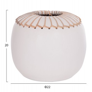 ΕΠΙΤΡΑΠΕΖΙΟ ΔΙΑΚΟΣΜΗΤΙΚΟ ΒΑΖΟ LENNOX TΕΡΑΚΟΤΑ ΣΕ ΛΕΥΚΟ--Φ22x20Υεκ.