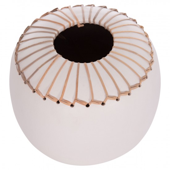 ΕΠΙΤΡΑΠΕΖΙΟ ΔΙΑΚΟΣΜΗΤΙΚΟ ΒΑΖΟ LENNOX TΕΡΑΚΟΤΑ ΣΕ ΛΕΥΚΟ--Φ22x20Υεκ.