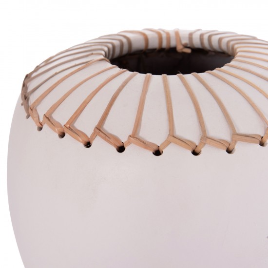 ΕΠΙΤΡΑΠΕΖΙΟ ΔΙΑΚΟΣΜΗΤΙΚΟ ΒΑΖΟ LENNOX TΕΡΑΚΟΤΑ ΣΕ ΛΕΥΚΟ--Φ22x20Υεκ.