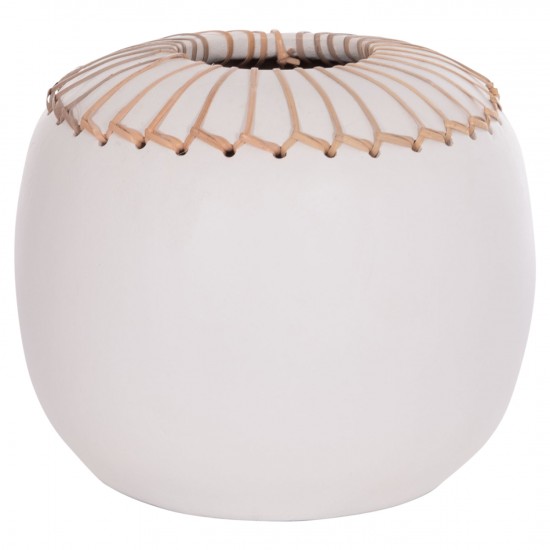 ΕΠΙΤΡΑΠΕΖΙΟ ΔΙΑΚΟΣΜΗΤΙΚΟ ΒΑΖΟ LENNOX TΕΡΑΚΟΤΑ ΣΕ ΛΕΥΚΟ--Φ22x20Υεκ.