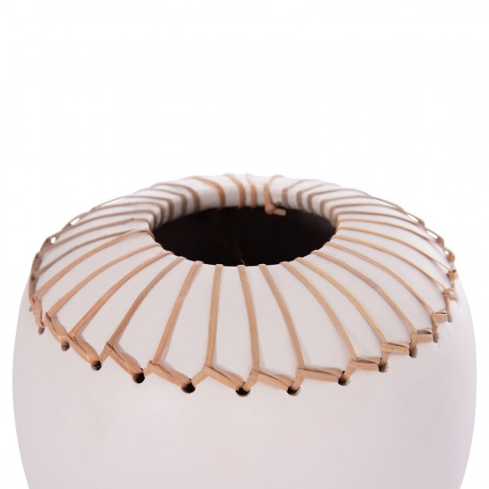 ΕΠΙΤΡΑΠΕΖΙΟ ΔΙΑΚΟΣΜΗΤΙΚΟ ΒΑΖΟ LENNOX TΕΡΑΚΟΤΑ ΣΕ ΛΕΥΚΟ--Φ22x20Υεκ.