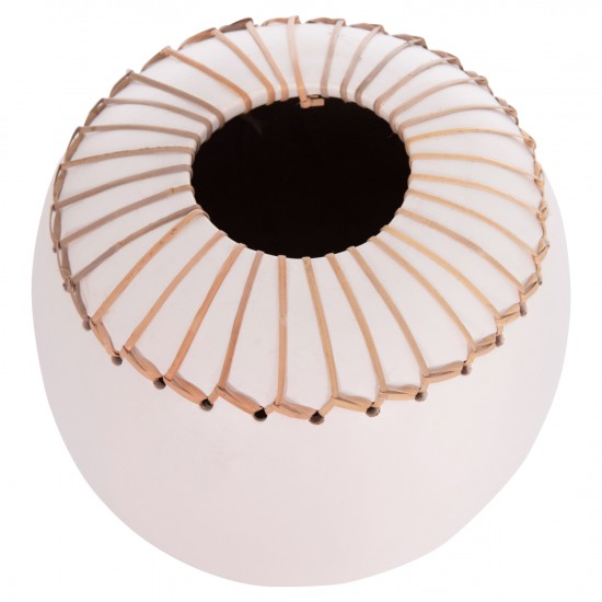 ΕΠΙΤΡΑΠΕΖΙΟ ΔΙΑΚΟΣΜΗΤΙΚΟ ΒΑΖΟ LENNOX TΕΡΑΚΟΤΑ ΣΕ ΛΕΥΚΟ--Φ22x20Υεκ.