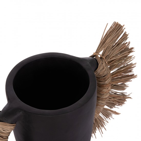 ΕΠΙΤΡΑΠΕΖΙΟ ΔΙΑΚΟΣΜΗΤΙΚΟ ΒΑΖΟ ALICA ΜΑΥΡΗ ΤΕΡΑΚΟΤΑ & GRASS--64x22x38Υεκ