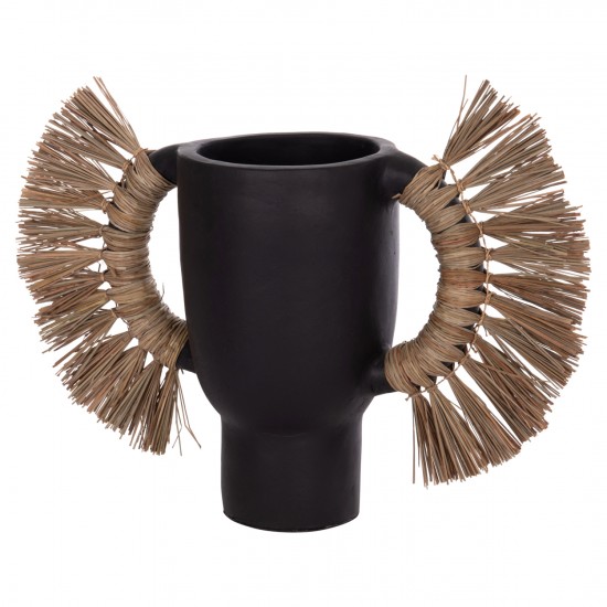 ΕΠΙΤΡΑΠΕΖΙΟ ΔΙΑΚΟΣΜΗΤΙΚΟ ΒΑΖΟ ALICA ΜΑΥΡΗ ΤΕΡΑΚΟΤΑ & GRASS--64x22x38Υεκ