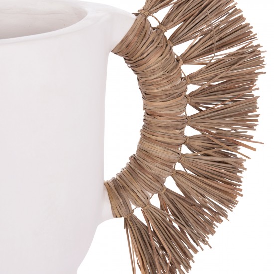 ΕΠΙΤΡΑΠΕΖΙΟ ΔΙΑΚΟΣΜΗΤΙΚΟ ΒΑΖΟ ALICA ΛΕΥΚΗ ΤΕΡΑΚΟΤΑ & GRASS--64x22x38Υεκ