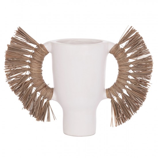 ΕΠΙΤΡΑΠΕΖΙΟ ΔΙΑΚΟΣΜΗΤΙΚΟ ΒΑΖΟ ALICA ΛΕΥΚΗ ΤΕΡΑΚΟΤΑ & GRASS--64x22x38Υεκ