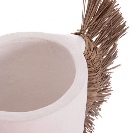 ΕΠΙΤΡΑΠΕΖΙΟ ΔΙΑΚΟΣΜΗΤΙΚΟ ΒΑΖΟ ALICA ΛΕΥΚΗ ΤΕΡΑΚΟΤΑ & GRASS--64x22x38Υεκ