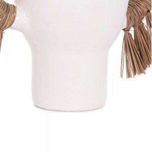 ΕΠΙΤΡΑΠΕΖΙΟ ΔΙΑΚΟΣΜΗΤΙΚΟ ΒΑΖΟ ALICA ΛΕΥΚΗ ΤΕΡΑΚΟΤΑ & GRASS--64x22x38Υεκ