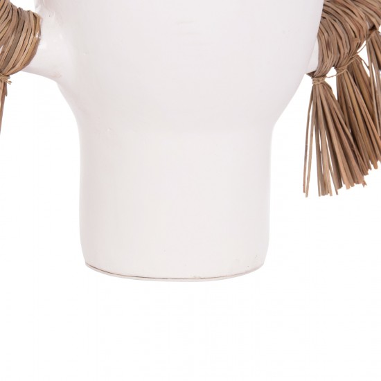 ΕΠΙΤΡΑΠΕΖΙΟ ΔΙΑΚΟΣΜΗΤΙΚΟ ΒΑΖΟ ALICA ΛΕΥΚΗ ΤΕΡΑΚΟΤΑ & GRASS--64x22x38Υεκ