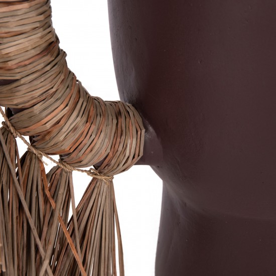 ΕΠΙΤΡΑΠΕΖΙΟ ΔΙΑΚΟΣΜΗΤΙΚΟ ΒΑΖΟ ALICA ΣΟΚΟΛΑΤΙ ΤΕΡΑΚΟΤΑ & GRASS--64x22x38Υεκ