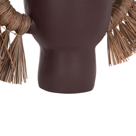 ΕΠΙΤΡΑΠΕΖΙΟ ΔΙΑΚΟΣΜΗΤΙΚΟ ΒΑΖΟ ALICA ΣΟΚΟΛΑΤΙ ΤΕΡΑΚΟΤΑ & GRASS--64x22x38Υεκ