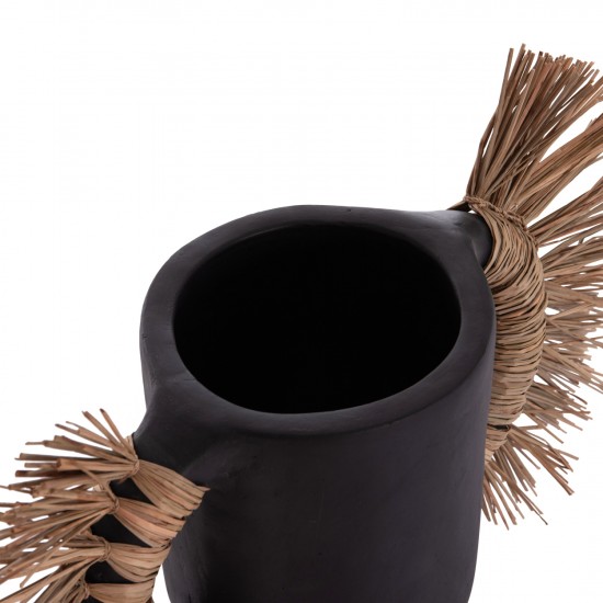 ΕΠΙΤΡΑΠΕΖΙΟ ΔΙΑΚΟΣΜΗΤΙΚΟ ΒΑΖΟ ALICA ΜΑΥΡΗ ΤΕΡΑΚΟΤΑ & GRASS--55x19x34Υεκ