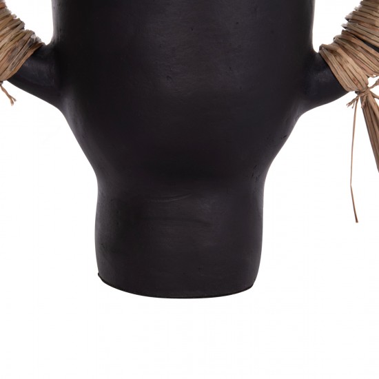 ΕΠΙΤΡΑΠΕΖΙΟ ΔΙΑΚΟΣΜΗΤΙΚΟ ΒΑΖΟ ALICA ΜΑΥΡΗ ΤΕΡΑΚΟΤΑ & GRASS--55x19x34Υεκ