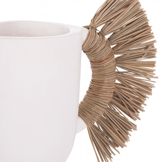 ΕΠΙΤΡΑΠΕΖΙΟ ΔΙΑΚΟΣΜΗΤΙΚΟ ΒΑΖΟ ALICA ΛΕΥΚΗ ΤΕΡΑΚΟΤΑ & GRASS--55x19x34Υεκ