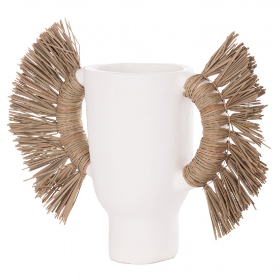 ΕΠΙΤΡΑΠΕΖΙΟ ΔΙΑΚΟΣΜΗΤΙΚΟ ΒΑΖΟ ALICA ΛΕΥΚΗ ΤΕΡΑΚΟΤΑ & GRASS--55x19x34Υεκ