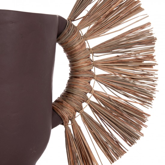 ΕΠΙΤΡΑΠΕΖΙΟ ΔΙΑΚΟΣΜΗΤΙΚΟ ΒΑΖΟ ALICA ΣΟΚΟΛΑΤΙ ΤΕΡΑΚΟΤΑ & GRASS--55x19x34Υεκ