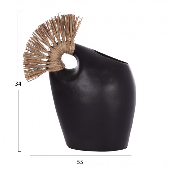 ΕΠΙΤΡΑΠΕΖΙΟ ΔΙΑΚΟΣΜΗΤΙΚΟ ALICA2 ΜΑΥΡΗ ΤΕΡΑΚΟΤΑ & GRASS--44x18x50Υεκ.