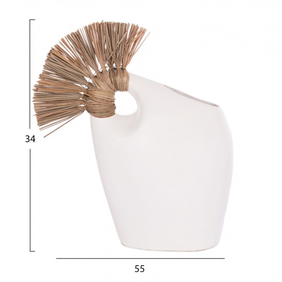 ΕΠΙΤΡΑΠΕΖΙΟ ΔΙΑΚΟΣΜΗΤΙΚΟ ALICA2 ΛΕΥΚΗ ΤΕΡΑΚΟΤΑ & GRASS--44x18x50Υεκ.