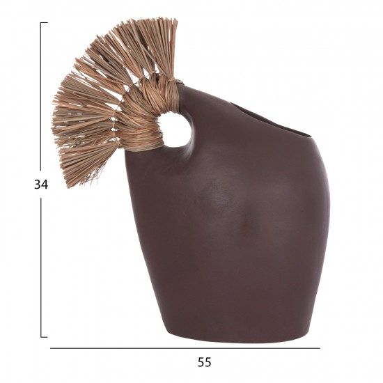 ΕΠΙΤΡΑΠΕΖΙΟ ΔΙΑΚΟΣΜΗΤΙΚΟ ALICA2 ΣΟΚΟΛΑΤΙ ΤΕΡΑΚΟΤΑ & GRASS--44x18x50Υεκ.