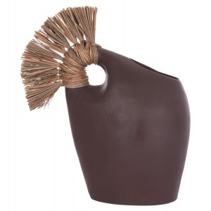 ΕΠΙΤΡΑΠΕΖΙΟ ΔΙΑΚΟΣΜΗΤΙΚΟ ALICA2 ΣΟΚΟΛΑΤΙ ΤΕΡΑΚΟΤΑ & GRASS--44x18x50Υεκ.