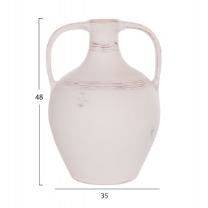 ΕΠΙΤΡΑΠΕΖΙΟΣ ΔΙΑΚΟΣΜΗΤΙΚΟΣ ΑΜΦΟΡΕΑΣ FEAX ΛΕΥΚΗ ΤΕΡΑΚΟΤΑ--35x35x48Υεκ.